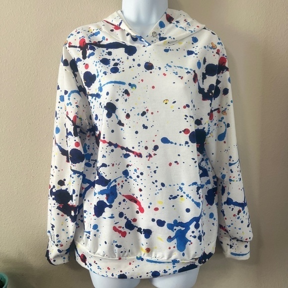 SHEIN ink splash hoodie size XS - Picture 3 of 10